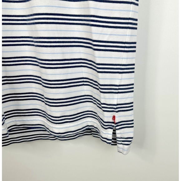 Izod Polo Shirt Men's S Blue Striped‎ Cotton Golf Short Sleeve Collared Classic - Picture 4 of 8